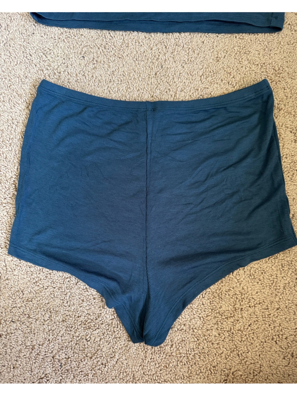 Victoria's Secret Teal Long-Sleeve Henley Top & Shorts Pajama Set - Picture 3 of 6